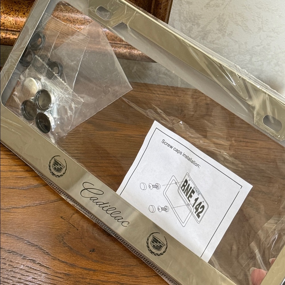 Cadillac License Plate Covers. Chrome plated. Front and Rear Frames. - Picture 6 of 14